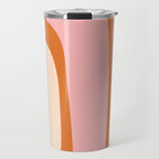 Tiki Abstract Minimalist Mid-Century Modern Pattern Pink Orange Cream Travel Mug Gallery Image 1