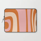 Tiki Abstract Minimalist Mid-Century Modern Pattern Pink Orange Cream Laptop Sleeve Gallery Image 1