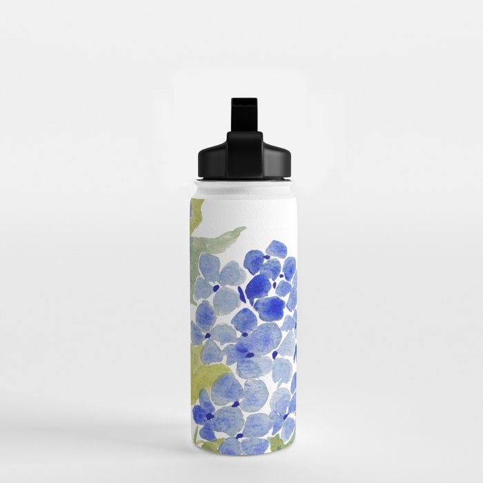 Blue Gouache Hydrangea Water Bottle Gallery Image 2
