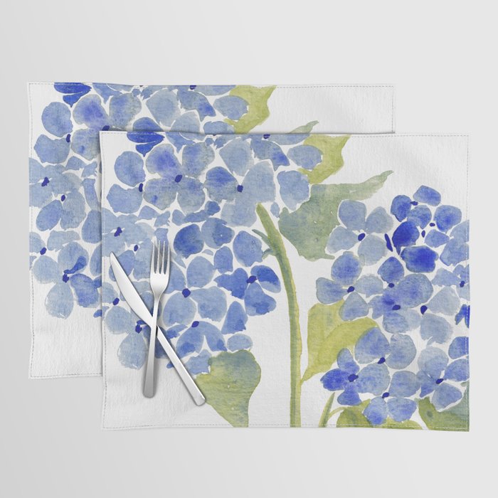 Blue Gouache Hydrangea Placemat Gallery Image 1