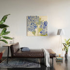 Blue Gouache Hydrangea Wood Wall Art Gallery Image 2