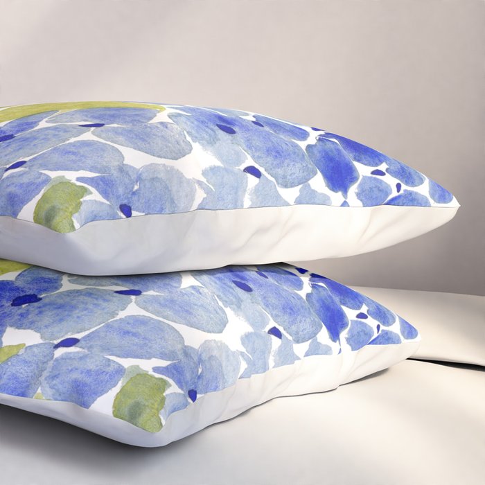Blue Gouache Hydrangea Pillow Sham Gallery Image 3