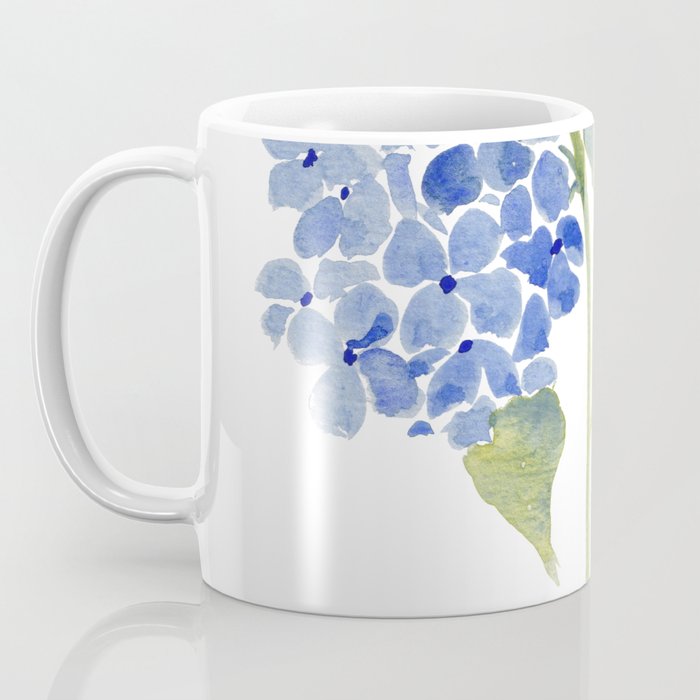Blue Gouache Hydrangea Coffee Mug Gallery Image 3
