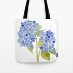 Blue Gouache Hydrangea Tote Bag Gallery Image 1