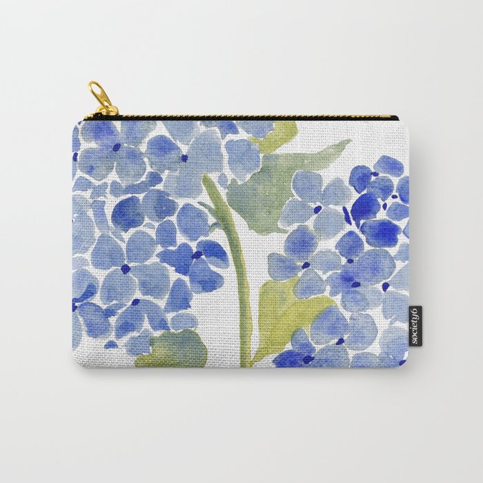 Blue Gouache Hydrangea Carry All Pouch Gallery Image 1