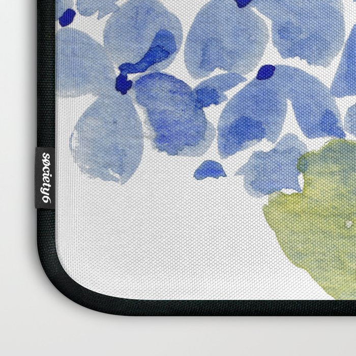 Blue Gouache Hydrangea Laptop Sleeve Gallery Image 3