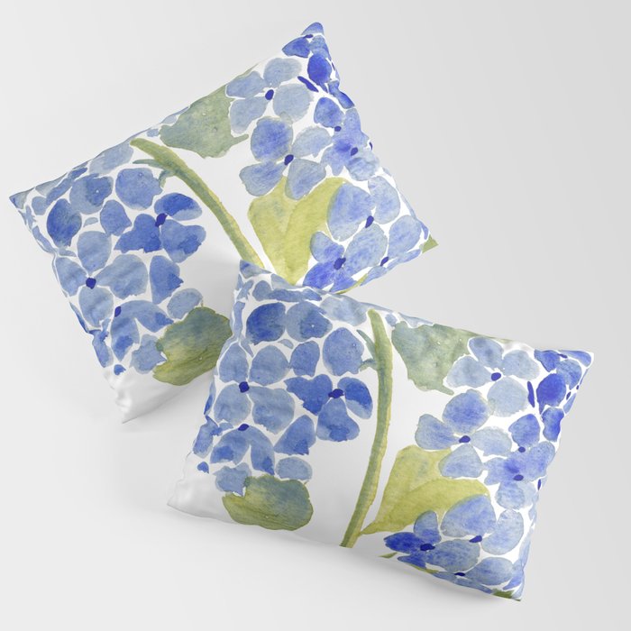 Blue Gouache Hydrangea Pillow Sham Gallery Image 3