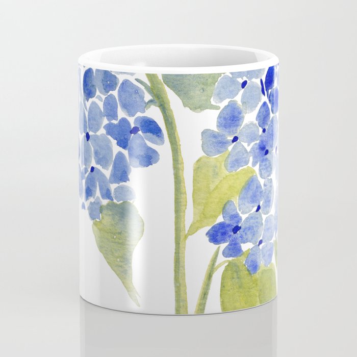 Blue Gouache Hydrangea Coffee Mug Gallery Image 4