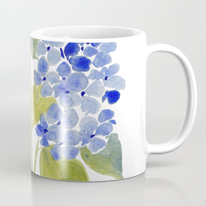 Blue Gouache Hydrangea Coffee Mug Gallery Image 1