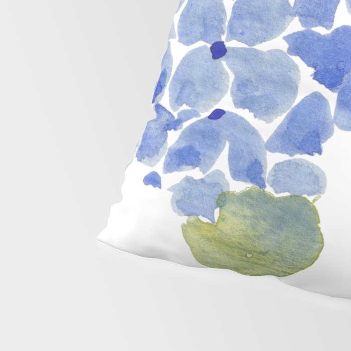 Blue Gouache Hydrangea Pillow Sham Gallery Image 4