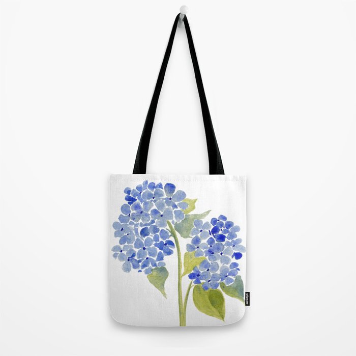Blue Gouache Hydrangea Tote Bag Gallery Image 2