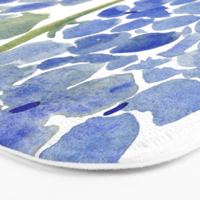 Blue Gouache Hydrangea Bath Mat Gallery Image 3