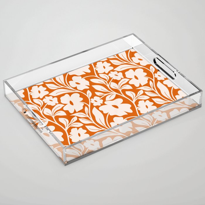 Tropical Vines Pattern - Terracotta Acrylic Tray Gallery Image 1