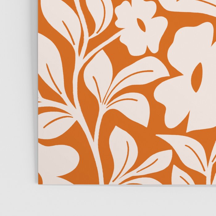 Tropical Vines Pattern - Terracotta Poster Gallery Image 3