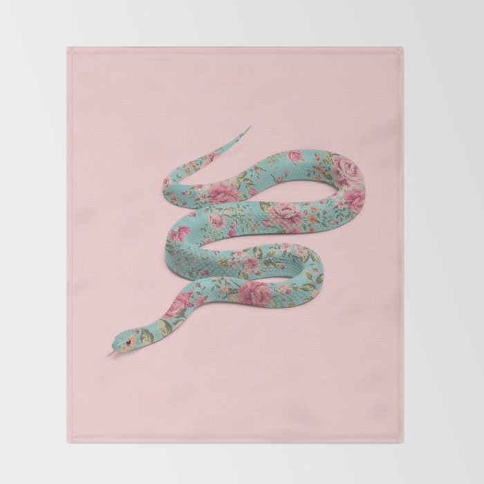FLORAL SNAKE Throw Blanket Gallery Image 2