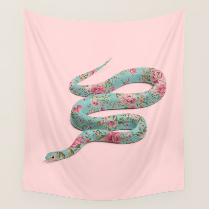 FLORAL SNAKE Wall Tapestry Gallery Image 4