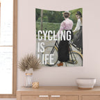 Cycling Is Life Wall Tapestry Gallery Image 2