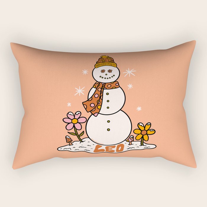 Leo Snowman Rectangular Pillow Gallery Image 1