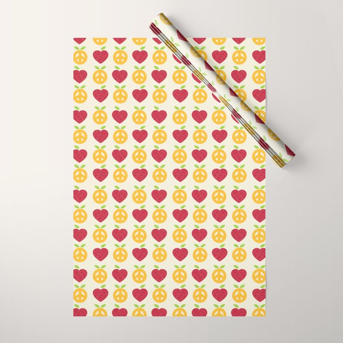 Apple and Orange - Love and Peace Wrapping Paper Gallery Image 1
