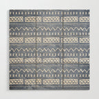 Blue and White Bow Tie Zig Zag Mud Cloth Pattern  Wood Wall Art Gallery Image 1