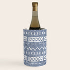 Blue and White Bow Tie Zig Zag Mud Cloth Pattern  Wine Chiller Gallery Image 3