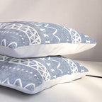 Blue and White Bow Tie Zig Zag Mud Cloth Pattern  Pillow Sham Gallery Image 3