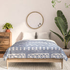 Blue and White Bow Tie Zig Zag Mud Cloth Pattern  Comforter Gallery Image 3