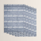 Blue and White Bow Tie Zig Zag Mud Cloth Pattern  Wrapping Paper Gallery Image 3