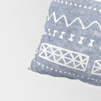 Blue and White Bow Tie Zig Zag Mud Cloth Pattern  Pillow Sham Gallery Image 4