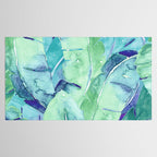 Banana Tree Leaves | Tropical  BLUE Watercolor Tablecloth Gallery Image 2