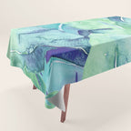 Banana Tree Leaves | Tropical  BLUE Watercolor Tablecloth Gallery Image 1