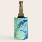Banana Tree Leaves | Tropical  BLUE Watercolor Wine Chiller Gallery Image 3