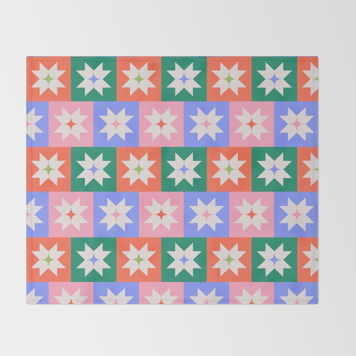 Cheerful Festive Stars Throw Blanket Gallery Image 2