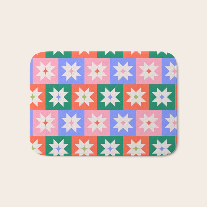 Cheerful Festive Stars Bath Mat Gallery Image 1
