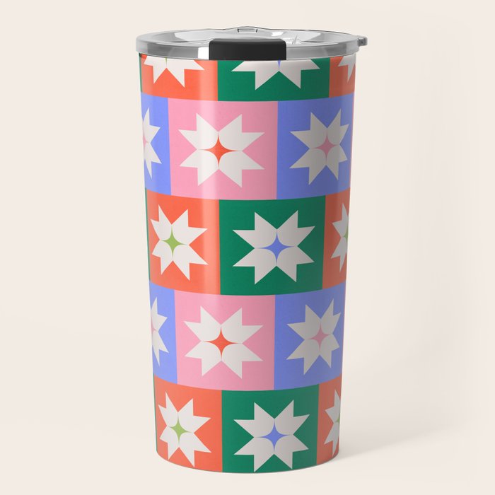 Cheerful Festive Stars Travel Mug Gallery Image 1
