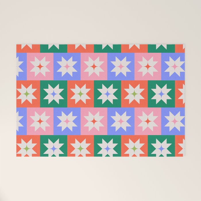 Cheerful Festive Stars Welcome Mat Gallery Image 1
