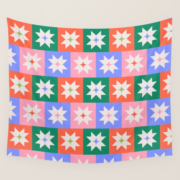 Cheerful Festive Stars Wall Tapestry Gallery Image 4