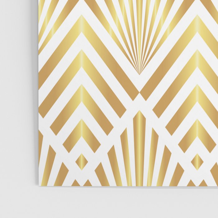 Gold art deco diamonds on white Poster Gallery Image 3