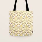 Gold art deco diamonds on white Tote Bag Gallery Image 1
