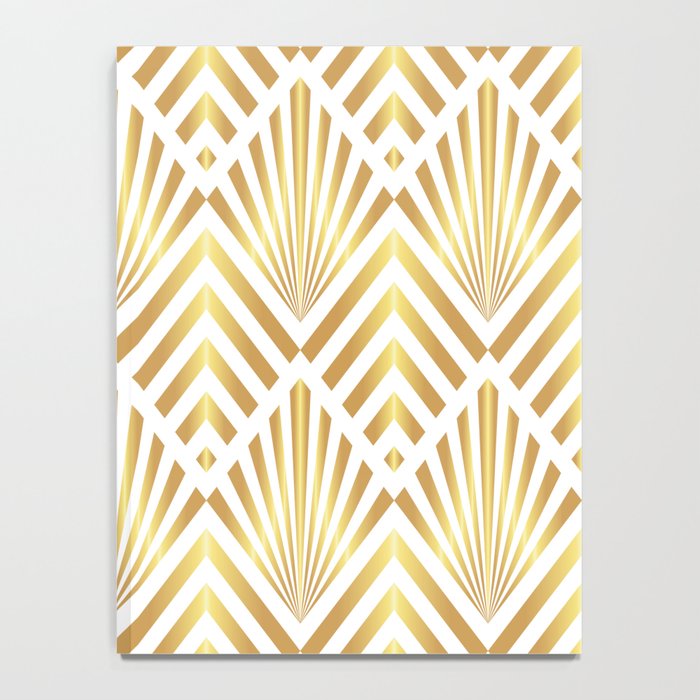 Gold art deco diamonds on white Notebook Gallery Image 4
