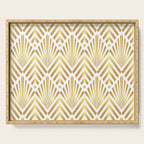 Gold art deco diamonds on white Serving Tray Gallery Image 1