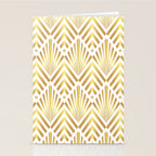 Gold art deco diamonds on white Stationery Card Gallery Image 2