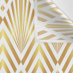 Gold art deco diamonds on white Wall Tapestry Gallery Image 3