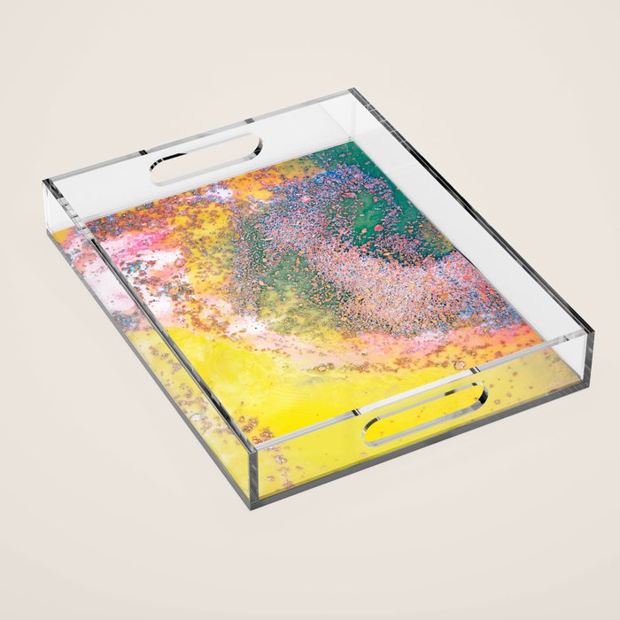 Random Bliss, Abstract Graphic Digital Art, Resin Art Painting Colorful Eclectic Bohemian Acrylic Tray Gallery Image 1