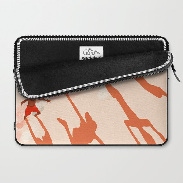 Free Spirits, Children Wild Child Parenthood, Kids Freedom Human Rights Equality, Eclectic Beach Ocean Play Shadows Light Sand Concept Painting Laptop Sleeve Gallery Image 2