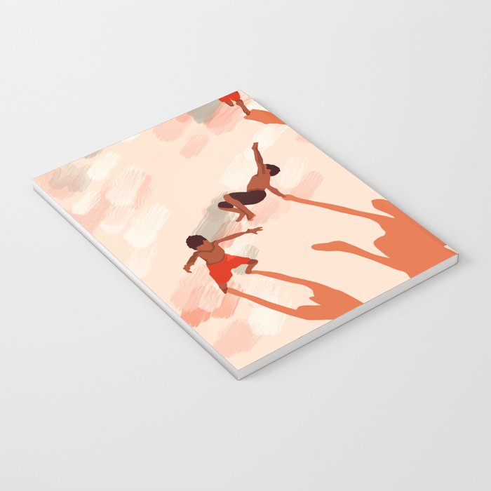 Free Spirits, Children Wild Child Parenthood, Kids Freedom Human Rights Equality, Eclectic Beach Ocean Play Shadows Light Sand Concept Painting Notebook Gallery Image 3