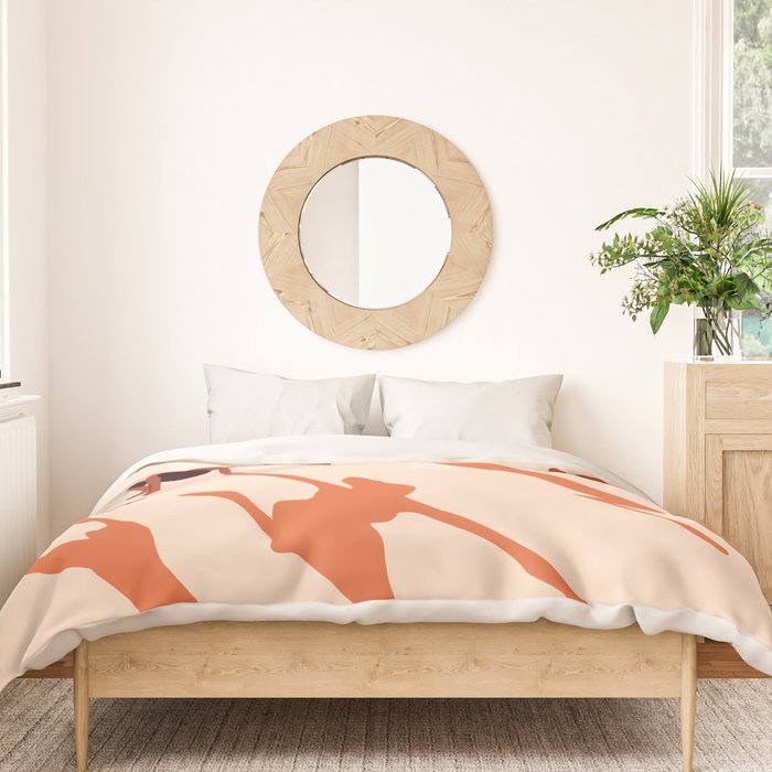 Free Spirits, Children Wild Child Parenthood, Kids Freedom Human Rights Equality, Eclectic Beach Ocean Play Shadows Light Sand Concept Painting Duvet Cover Gallery Image 3
