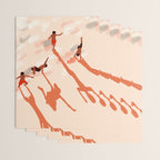 Free Spirits, Children Wild Child Parenthood, Kids Freedom Human Rights Equality, Eclectic Beach Ocean Play Shadows Light Sand Concept Painting Wrapping Paper Gallery Image 3