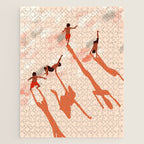 Free Spirits, Children Wild Child Parenthood, Kids Freedom Human Rights Equality, Eclectic Beach Ocean Play Shadows Light Sand Concept Painting Jigsaw Puzzle Gallery Image 1