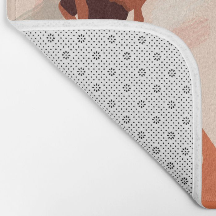 Free Spirits, Children Wild Child Parenthood, Kids Freedom Human Rights Equality, Eclectic Beach Ocean Play Shadows Light Sand Concept Painting Bath Mat Gallery Image 2